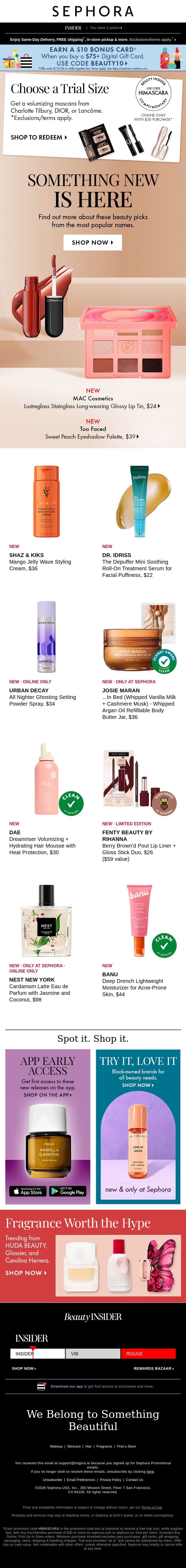 Time for something new 🛍️ email from Sephora screenshot