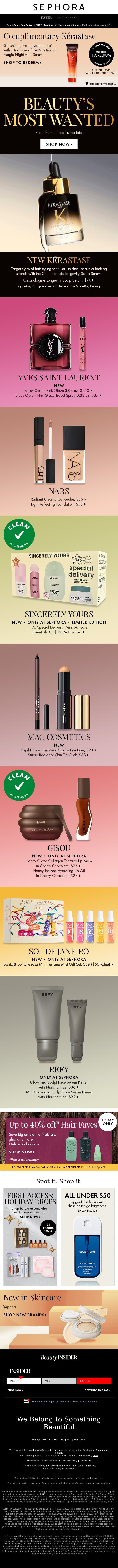 Stop scrolling: up to 40% off select Living Proof 🤍 email from Sephora screenshot