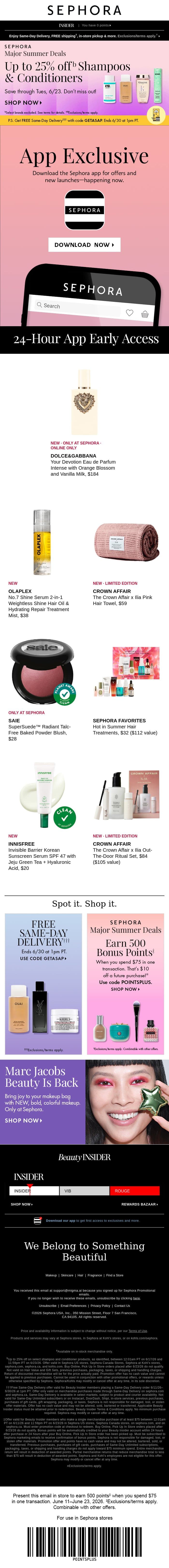 The Sephora Major Summer Deals chapter is closing ⏲️ email from Sephora screenshot