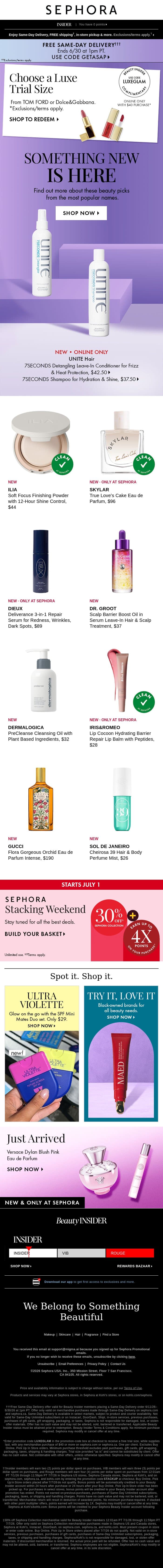 ▶ We’re treating you to something new email from Sephora screenshot