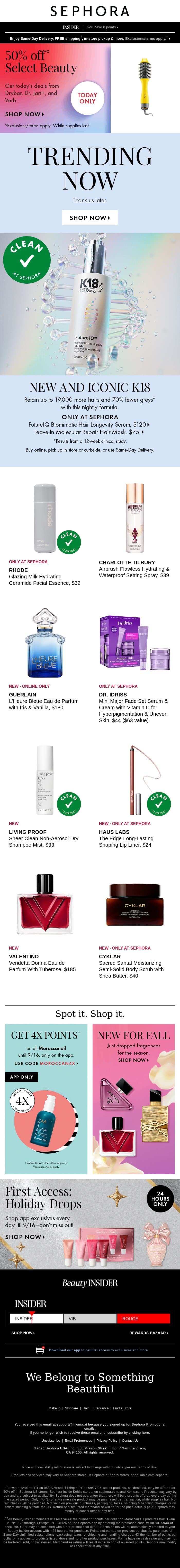 Target graying and thinning hair with this NEW K18 serum email from Sephora screenshot