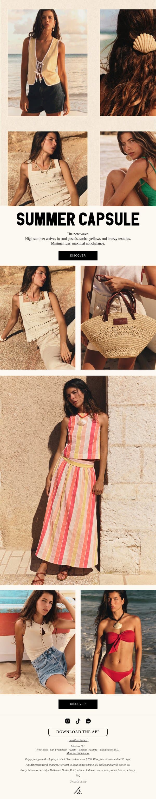 High Summer in Pastel email from Sezane screenshot