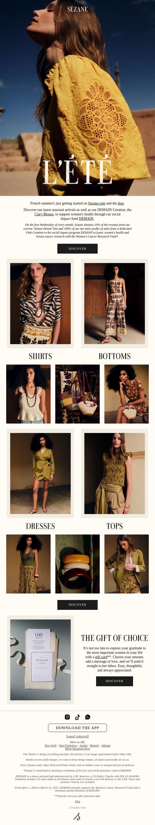 The Gift She’ll Always Love email from Sezane screenshot