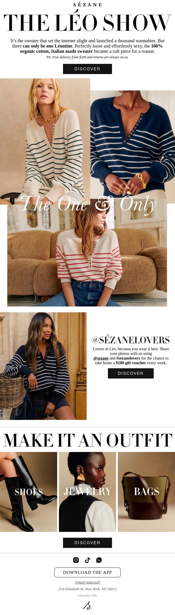 The sweater that broke the internet ✨ email from Sezane screenshot