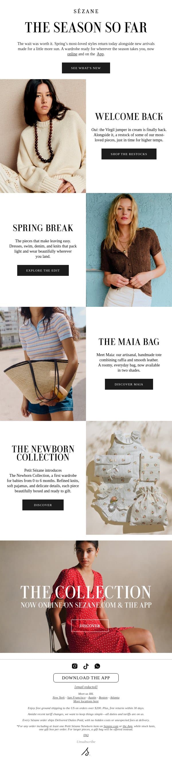 Between us: That viral sweater is back email from Sezane screenshot