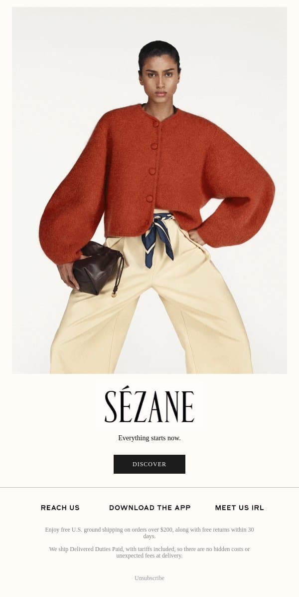 Fall '26 Has Arrived email from Sezane screenshot