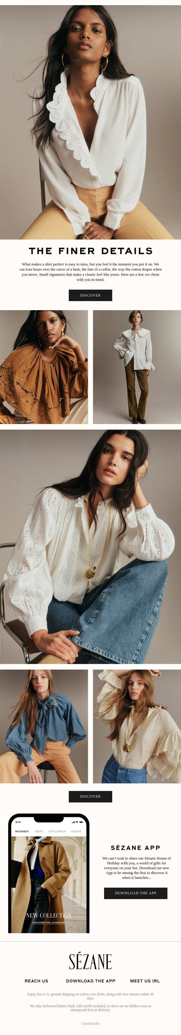 These Shirts Were Made for You email from Sezane screenshot