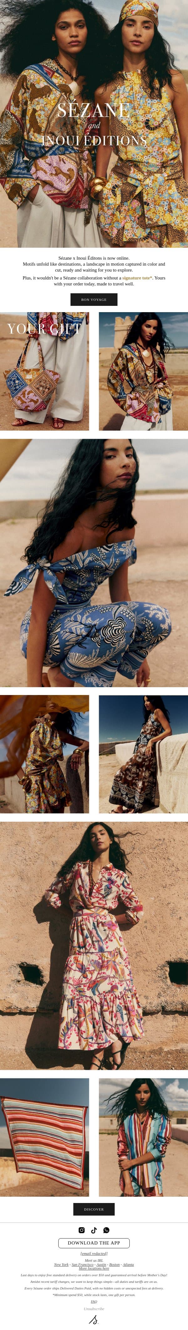 Sézane x Inoui Éditions: With a Gift email from Sezane screenshot
