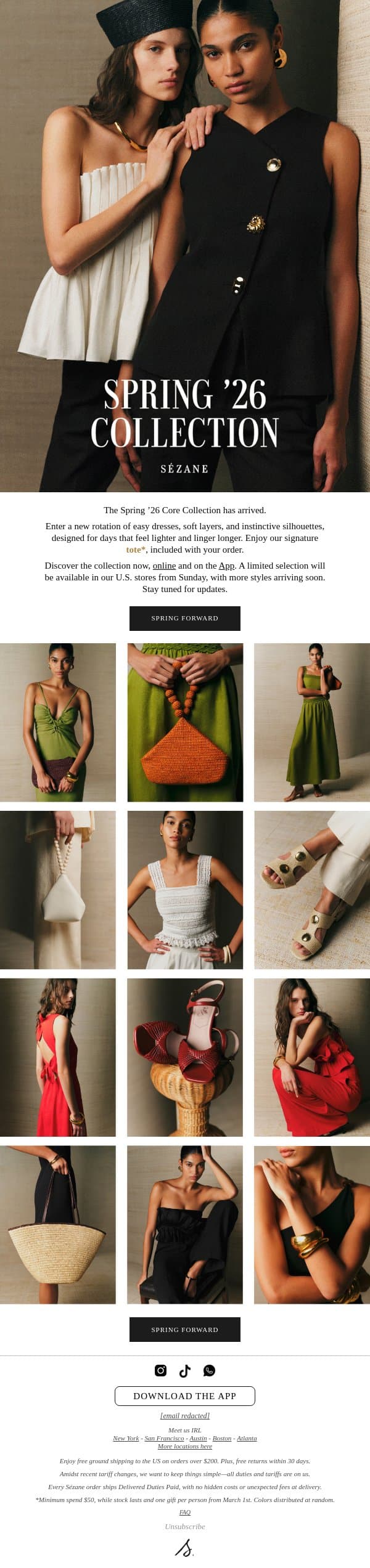 Introducing Spring '26 email from Sezane screenshot