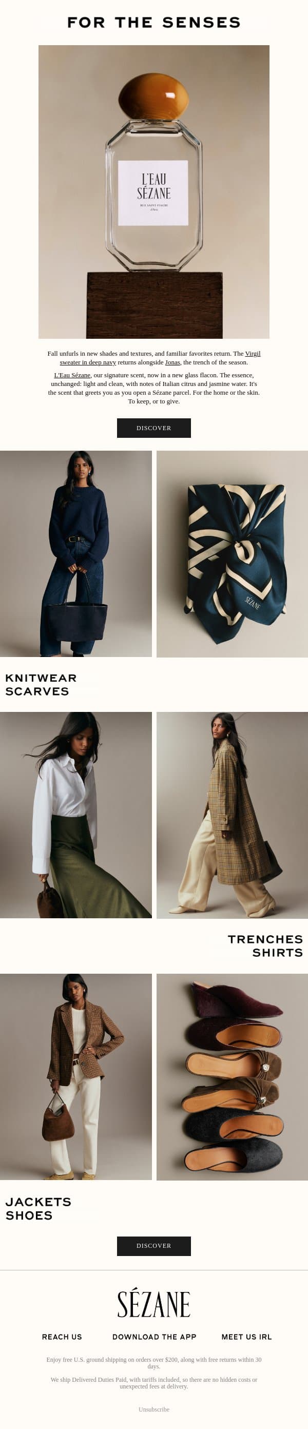 The Scent of Sézane email from Sezane screenshot