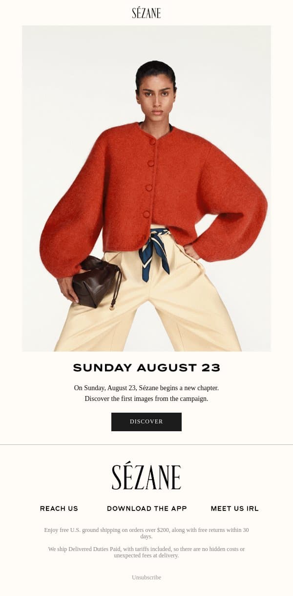 Introducing a New Chapter of Sézane email from Sezane screenshot