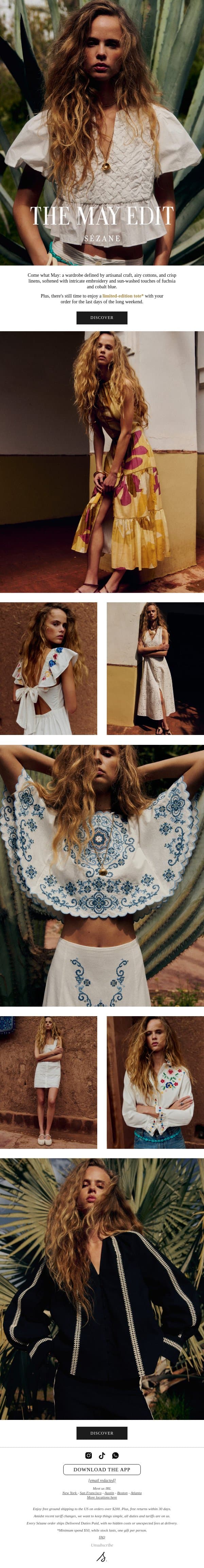 How to Dress for Golden Hour email from Sezane screenshot