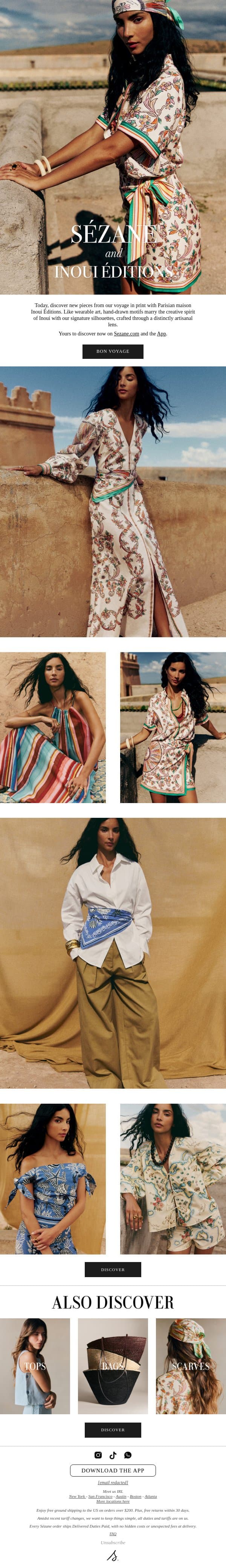 New: Sézane x Inoui Éditions email from Sezane screenshot