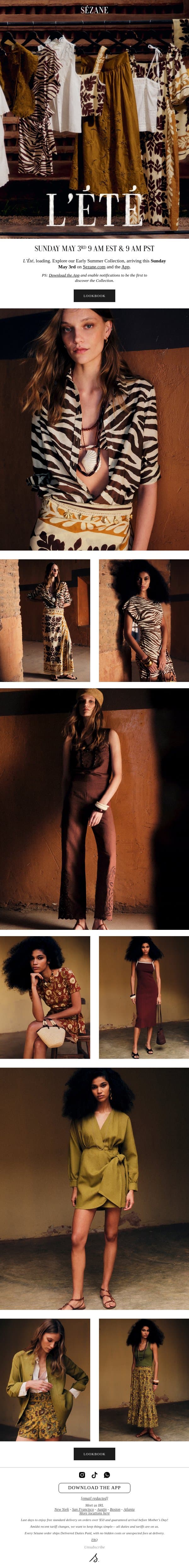 This Sunday: Summer on the Horizon email from Sezane screenshot