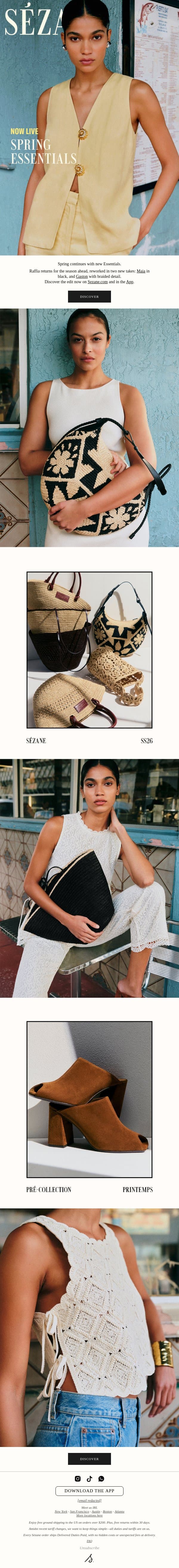 PSA: Basket season starts now email from Sezane screenshot