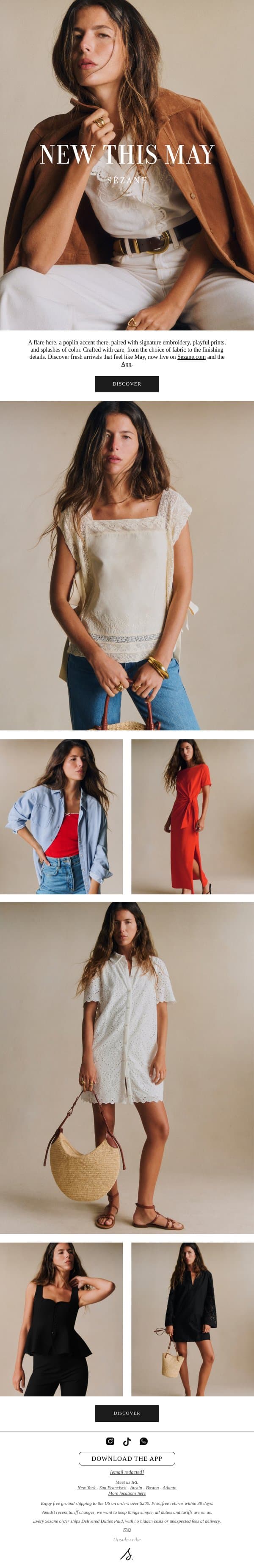 Freshly Picked for May email from Sezane screenshot