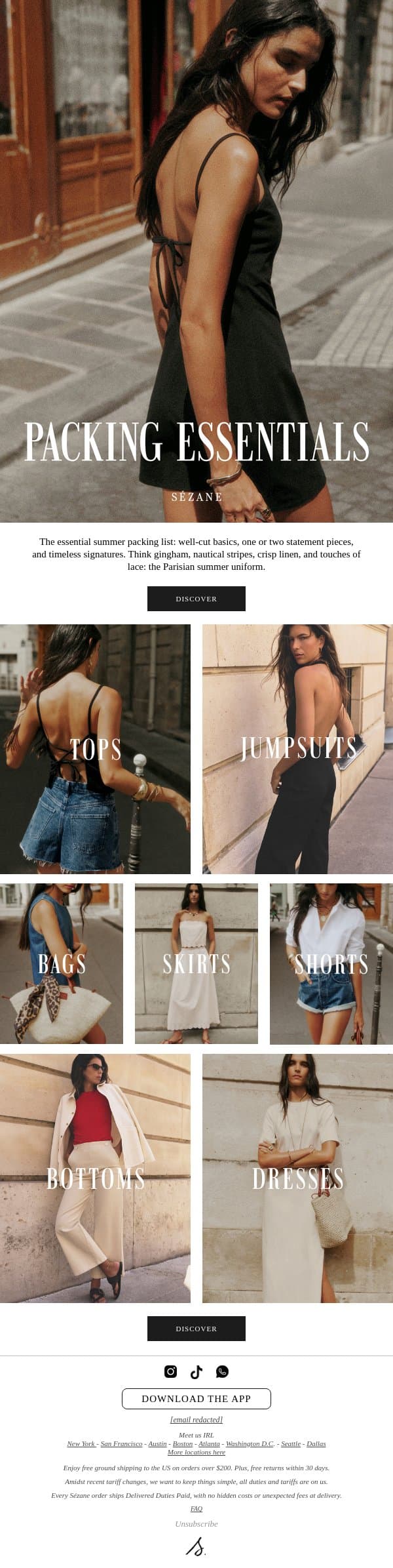 Your Final Checklist email from Sezane screenshot