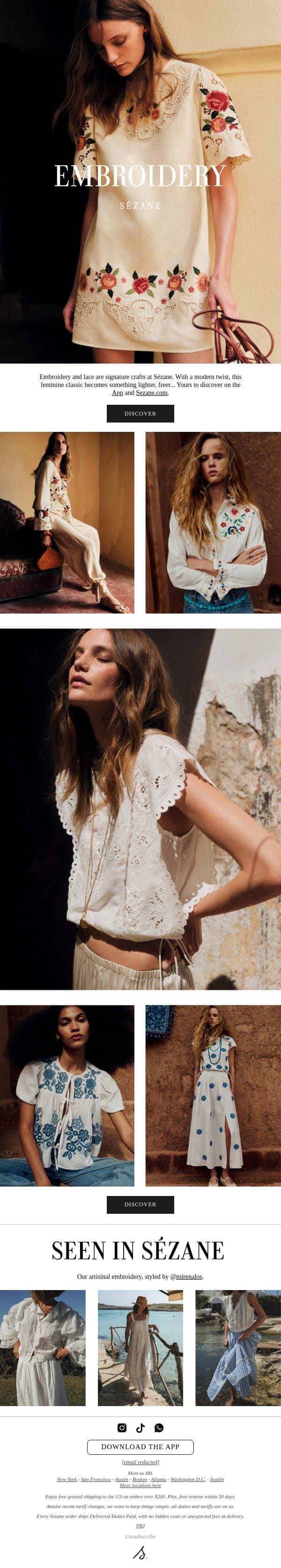 Lace is The Mood email from Sezane screenshot
