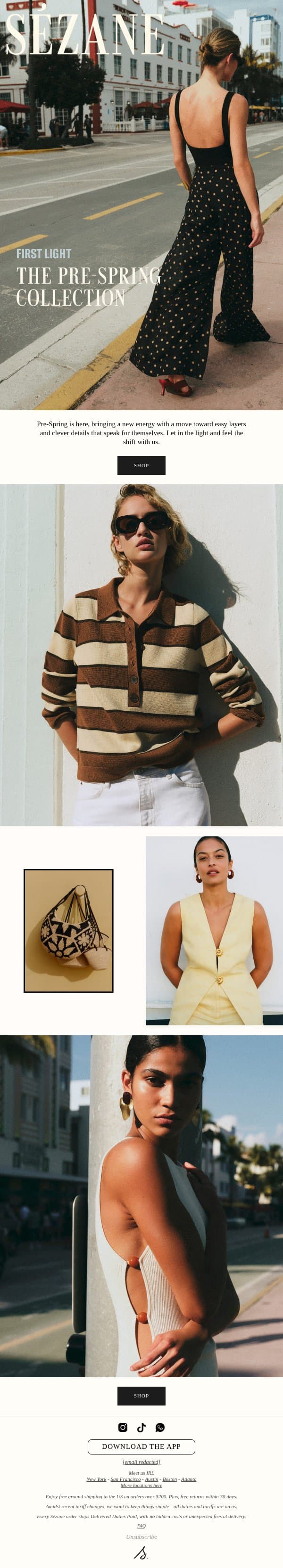 Sézane Pre-Spring is here email from Sezane screenshot