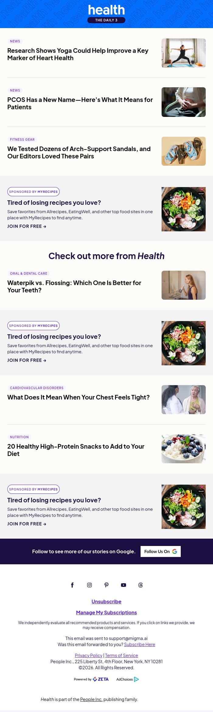 Research Shows Doing This Exercise Could Improve a Key Marker of Heart Health email from Shape screenshot