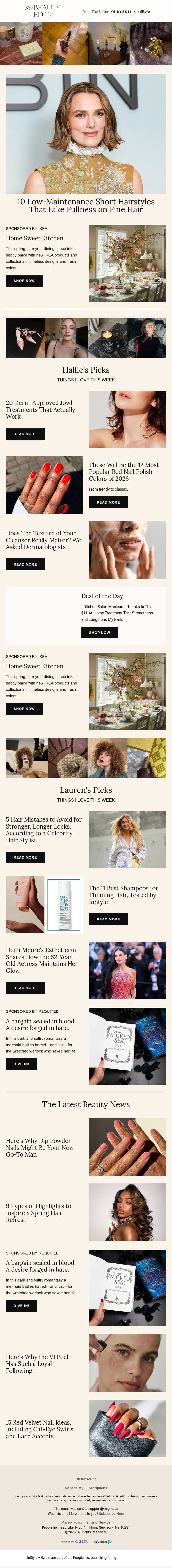 10 low-maintenance short hairstyles that fake fullness on fine hair email from Shape screenshot