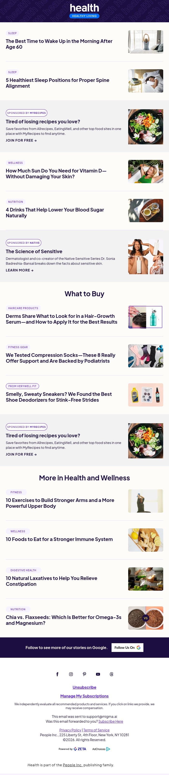 This Is the Best Time to Wake Up in the Morning After Age 60 email from Shape screenshot