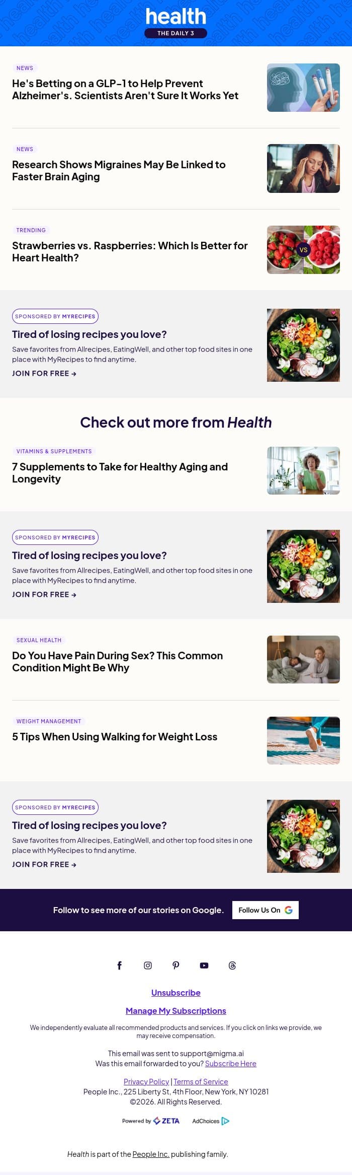 Interest in Using GLP-1s to Prevent Alzheimer's Is Growing email from Shape screenshot