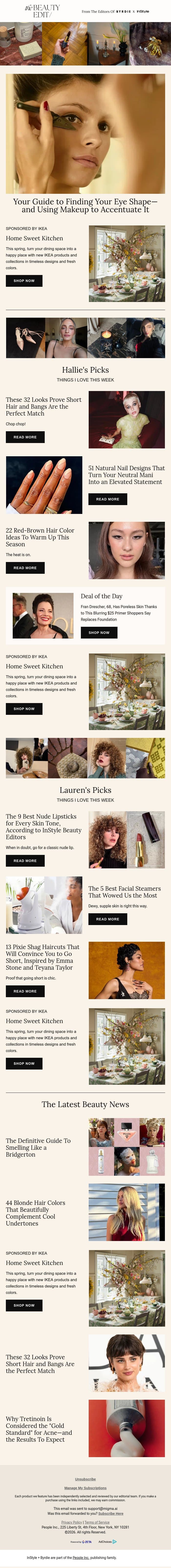 Your guide to finding your eye shape—and using makeup to accentuate it email from Shape screenshot