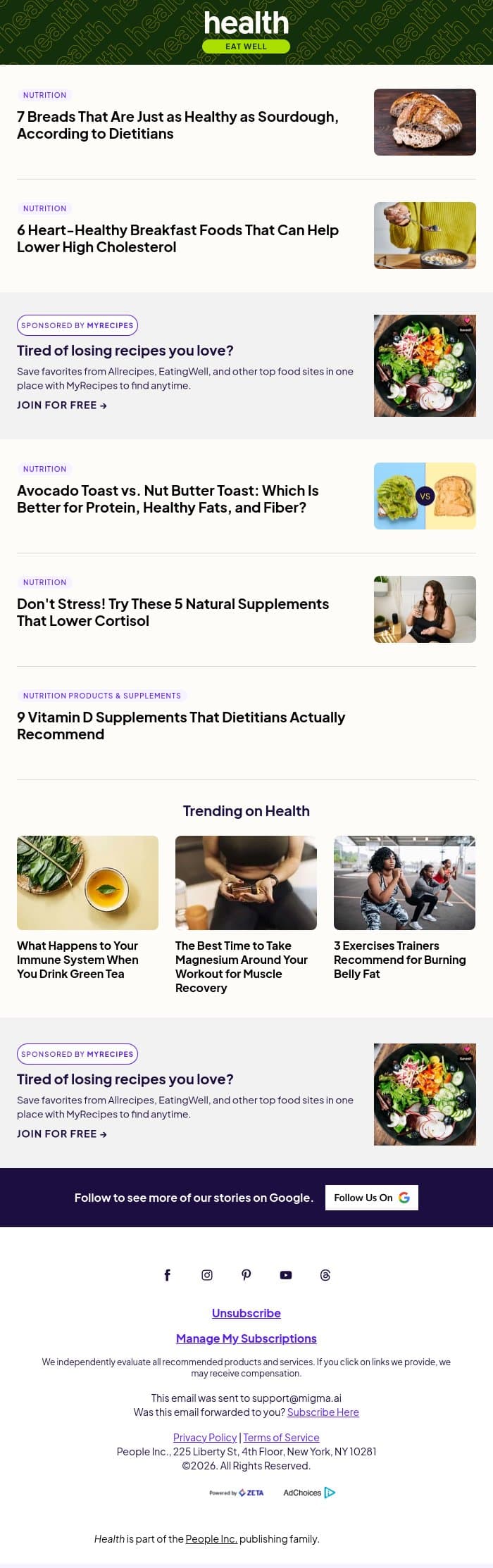 7 Breads That Are Just as Healthy as Sourdough email from Shape screenshot