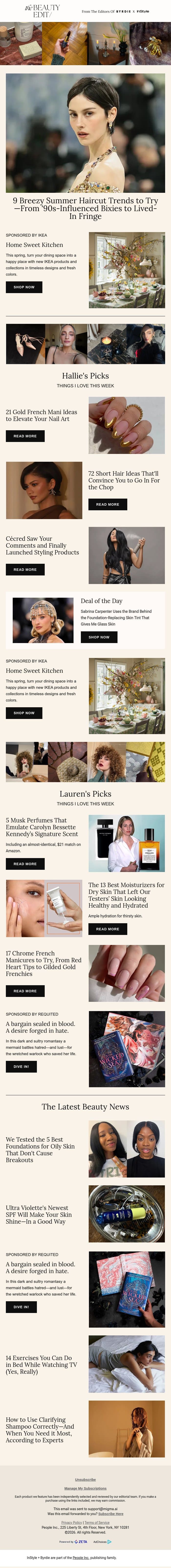 9 breezy summer haircut trends to try—from '90s-influenced bixies to lived-in fringe email from Shape screenshot