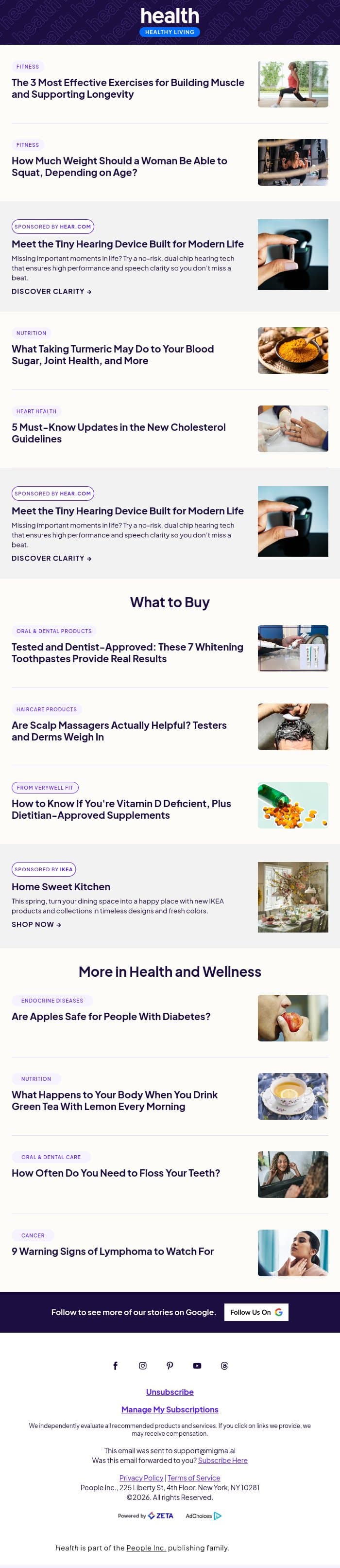 The 3 Most Effective Exercises for Building Muscle and Supporting Longevity email from Shape screenshot