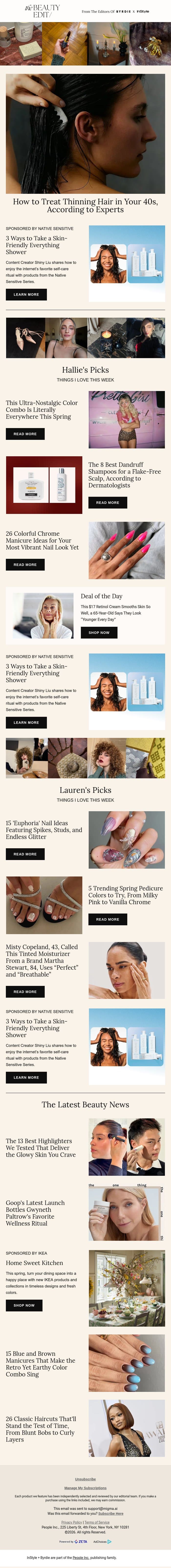 How to treat thinning hair in your 40s, according to experts email from Shape screenshot