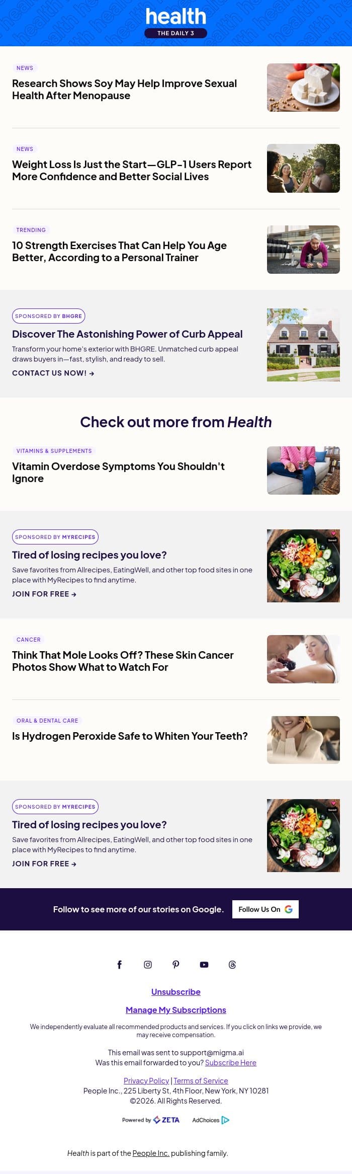 Research Shows Soy May Help Improve Sexual Health After Menopause email from Shape screenshot