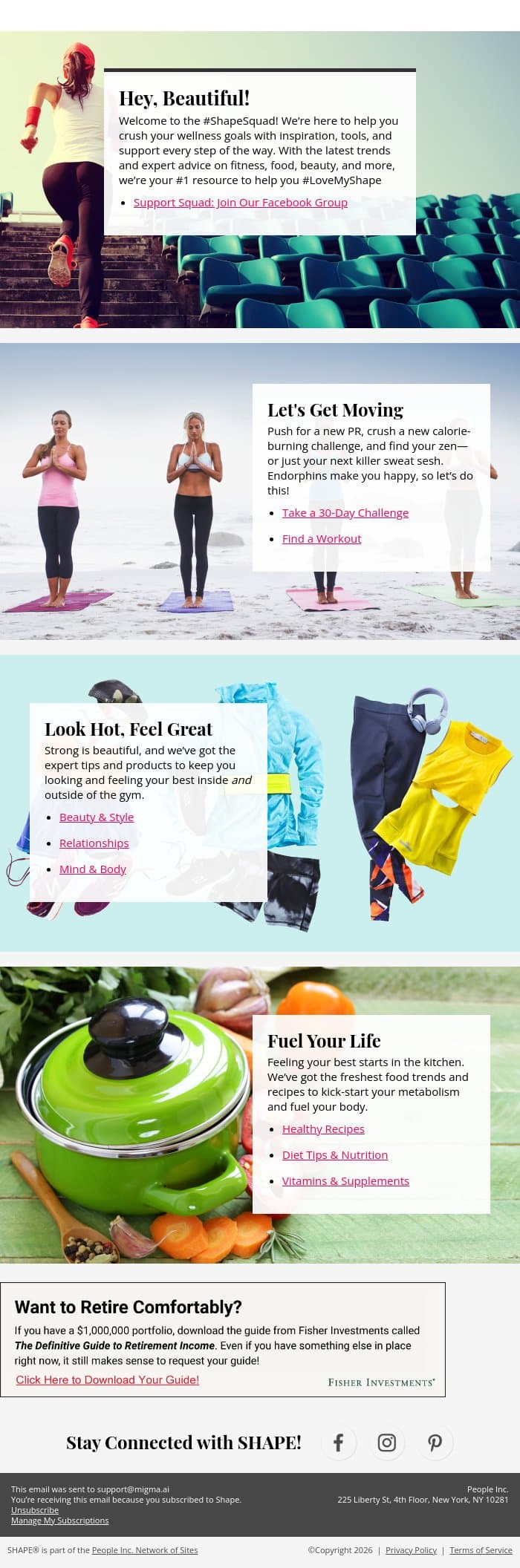 Welcome to Shape email from Shape screenshot