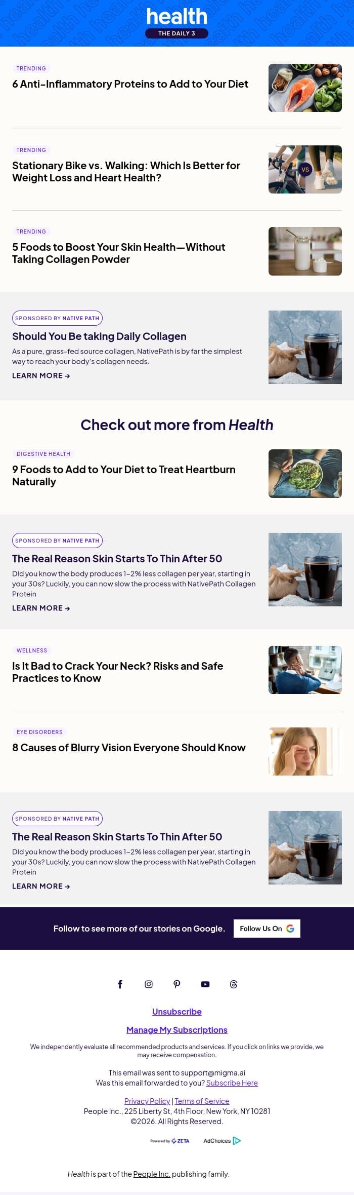 6 Anti-Inflammatory Proteins to Add to Your Diet email from Shape screenshot