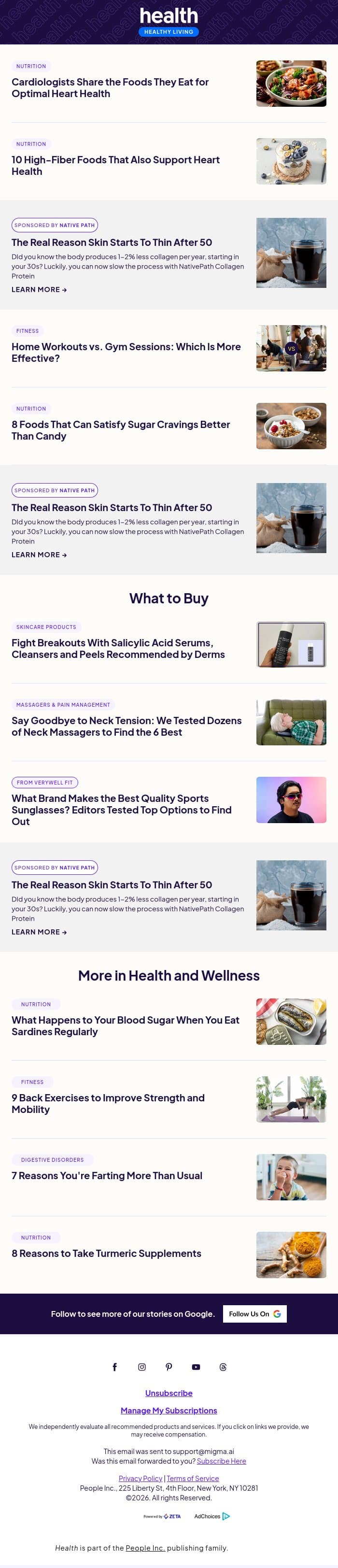 5 Foods Cardiologists Love for a Healthier Heart email from Shape screenshot