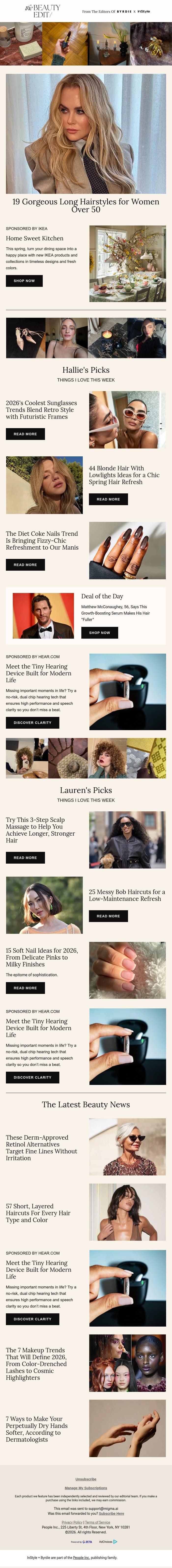 19 gorgeous long hairstyles for women over 50 email from Shape screenshot