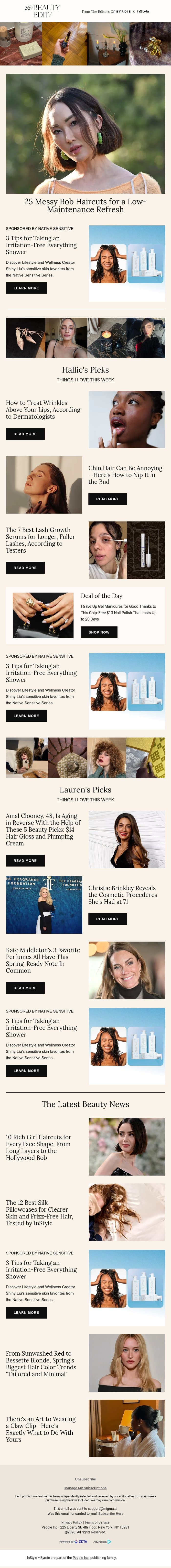 25 messy bob haircuts for a low-maintenance refresh email from Shape screenshot