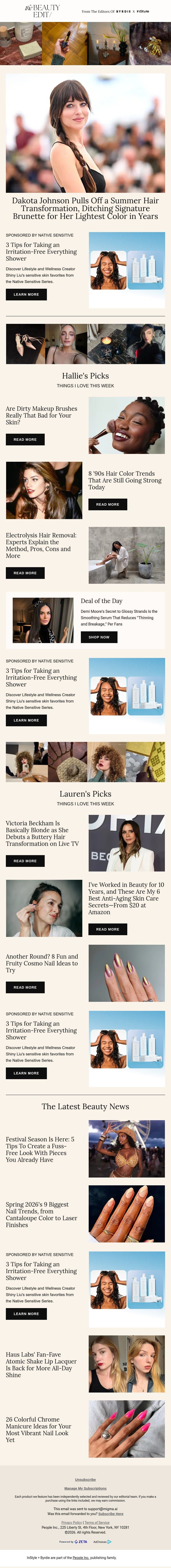 Dakota Johnson pulls off a summer hair transformation, debuting her lightest color in years email from Shape screenshot