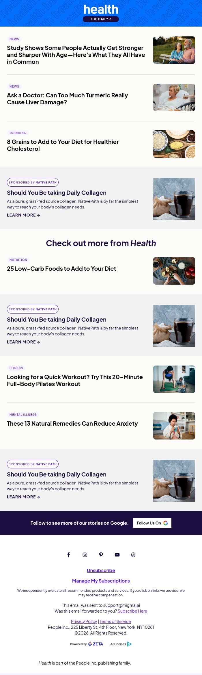 Some People Actually Get Stronger and Sharper With Age email from Shape screenshot