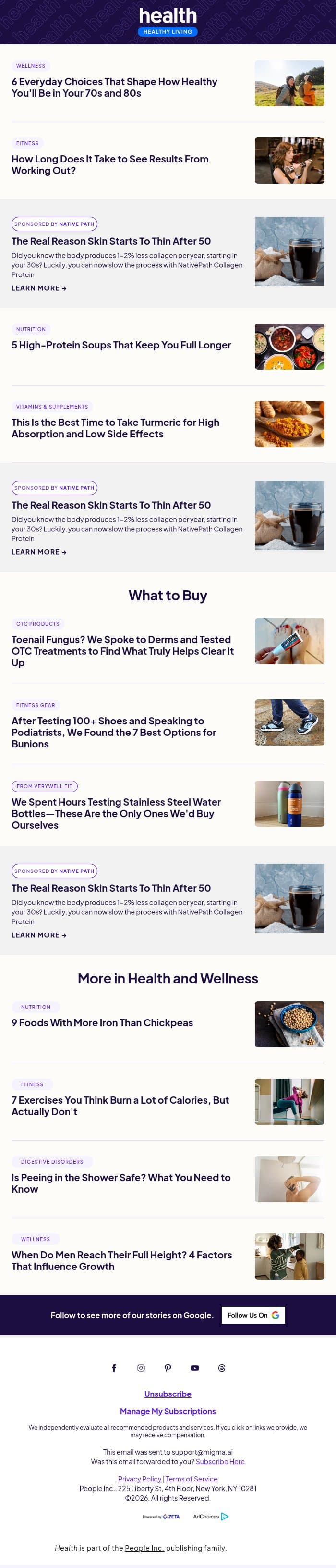 6 Everyday Choices That Shape How Healthy You'll Be in Your 70s and 80s email from Shape screenshot
