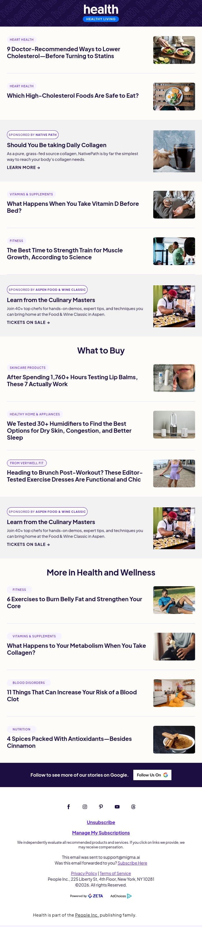 9 Doctor-Recommended Ways to Lower Cholesterol—Before Turning to Statins email from Shape screenshot