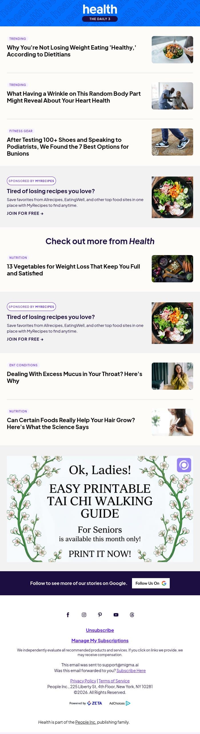 Why You're Not Losing Weight Eating 'Healthy' email from Shape screenshot