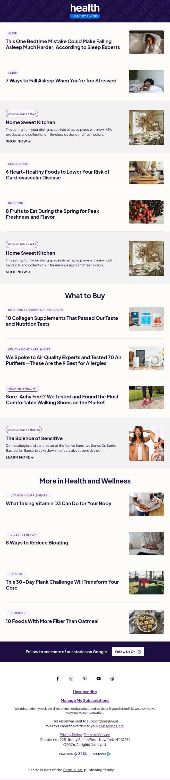 This One Bedtime Mistake Could Make Falling Asleep Much Harder email from Shape screenshot