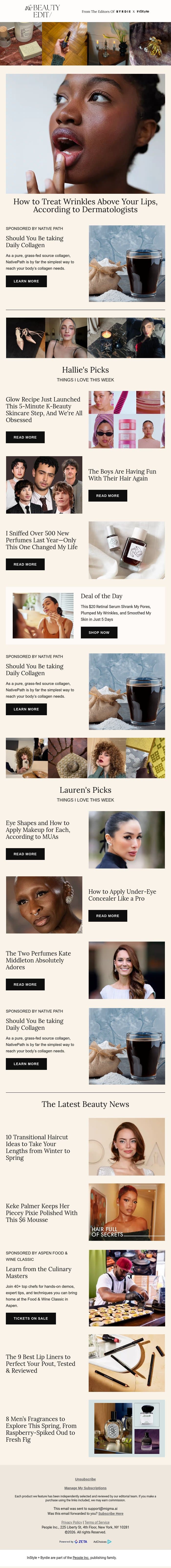 How to treat wrinkles above your lips, according to dermatologists email from Shape screenshot