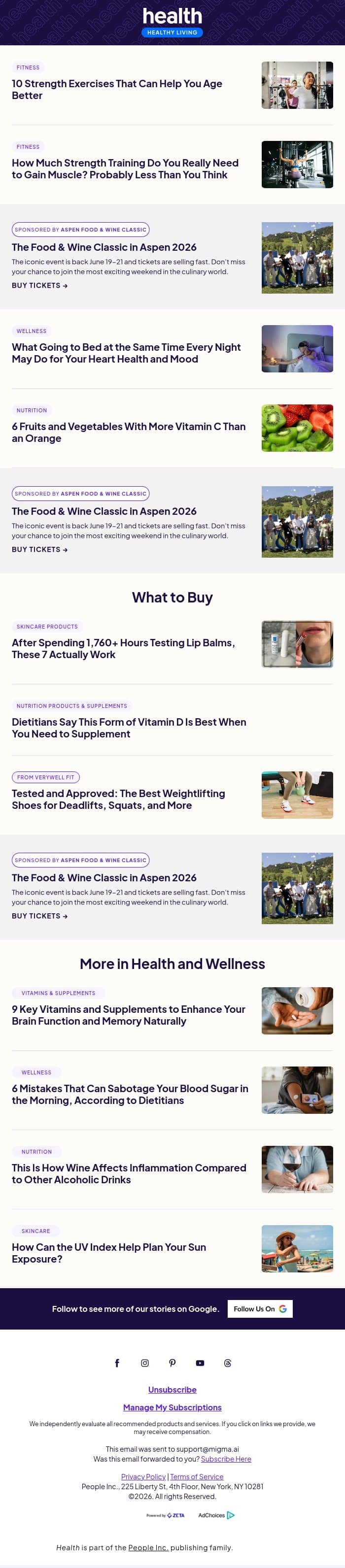 10 Strength Exercises That Can Help You Age Better email from Shape screenshot