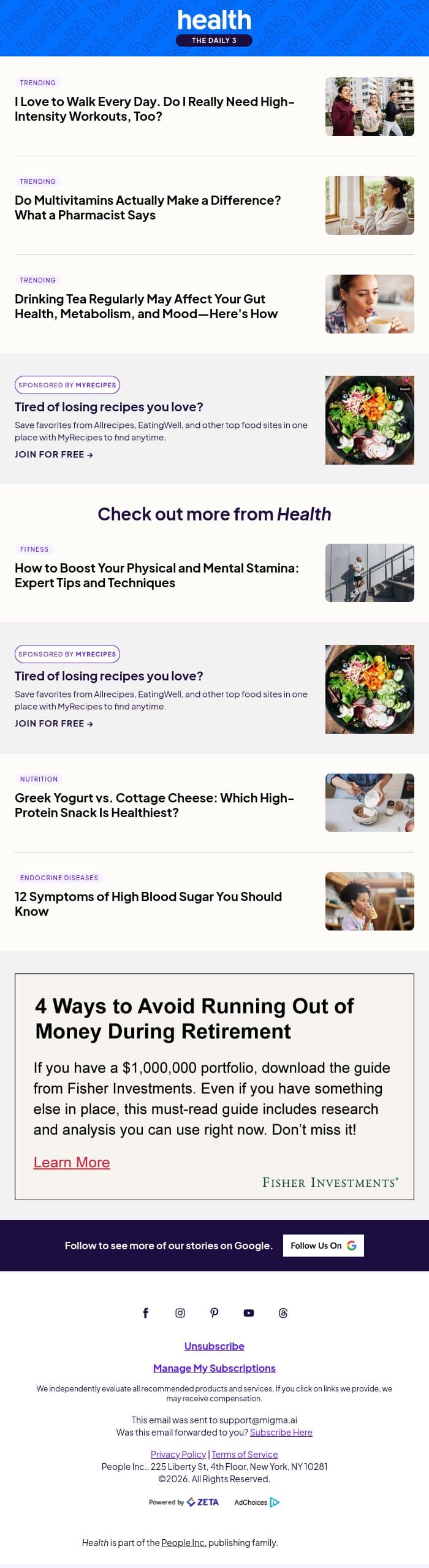 I Love to Walk Every Day. Do I Really Need High-Intensity Workouts, Too? email from Shape screenshot