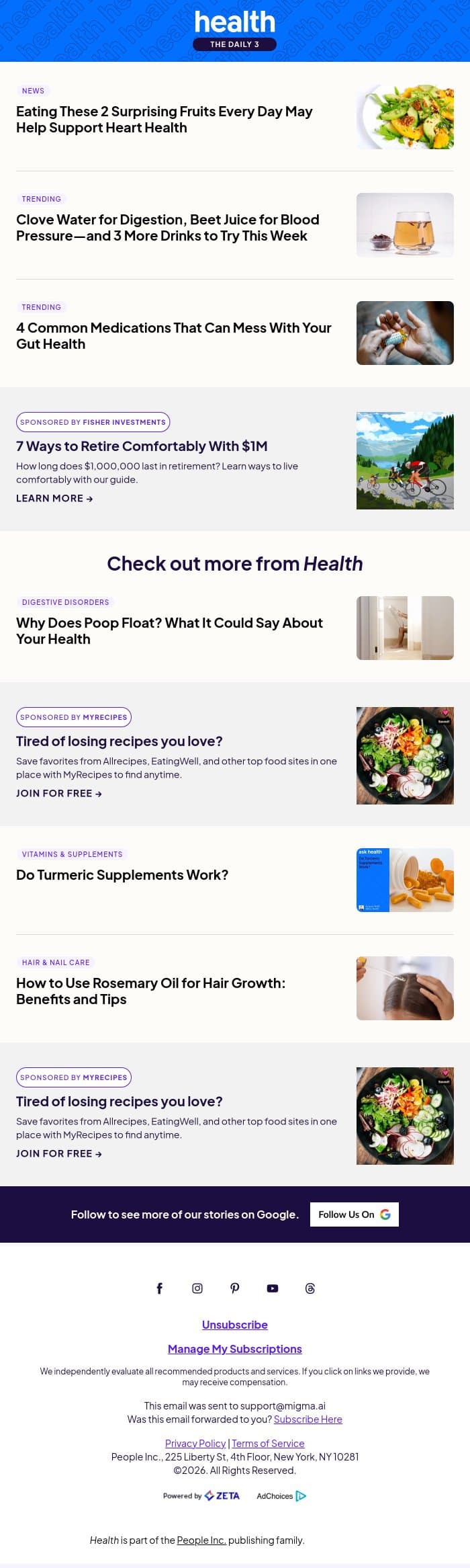 Eating These 2 Surprising Fruits Every Day May Help Support Heart Health email from Shape screenshot
