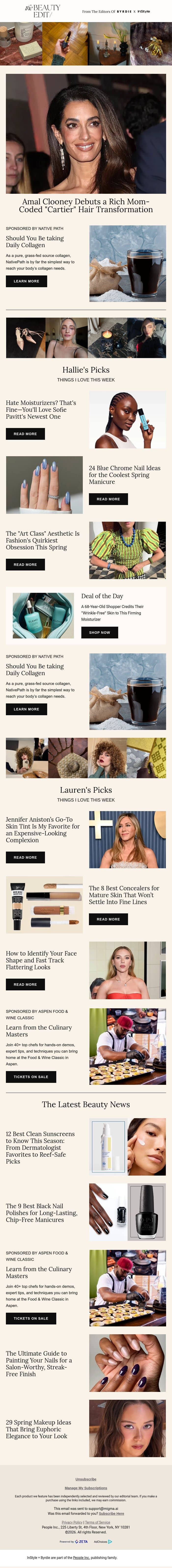 Amal Clooney debuts a rich mom-coded "Cartier" hair transformation email from Shape screenshot