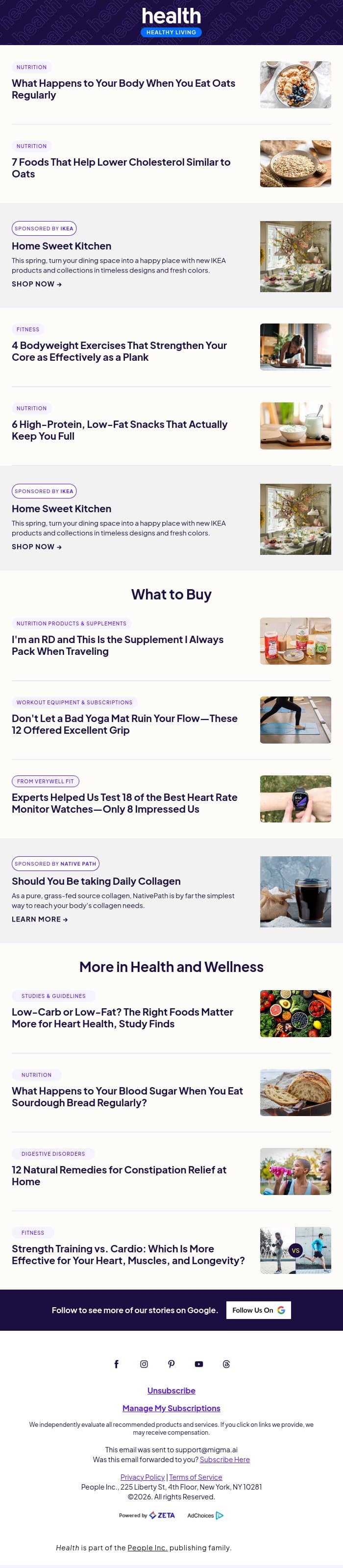 What Happens to Your Body When You Eat Oats Regularly email from Shape screenshot